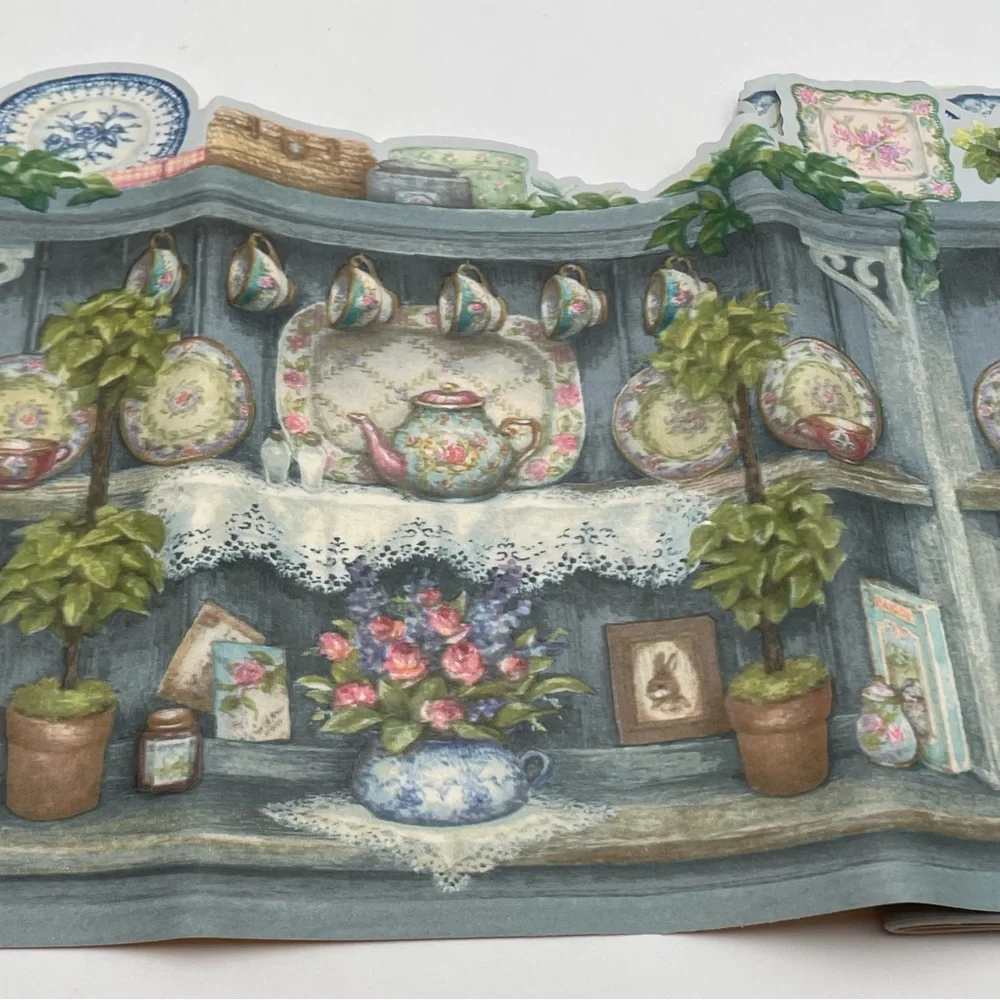 2 Cottage Expressions Home Wallpaper Borders Blue and white China Romantic Craft